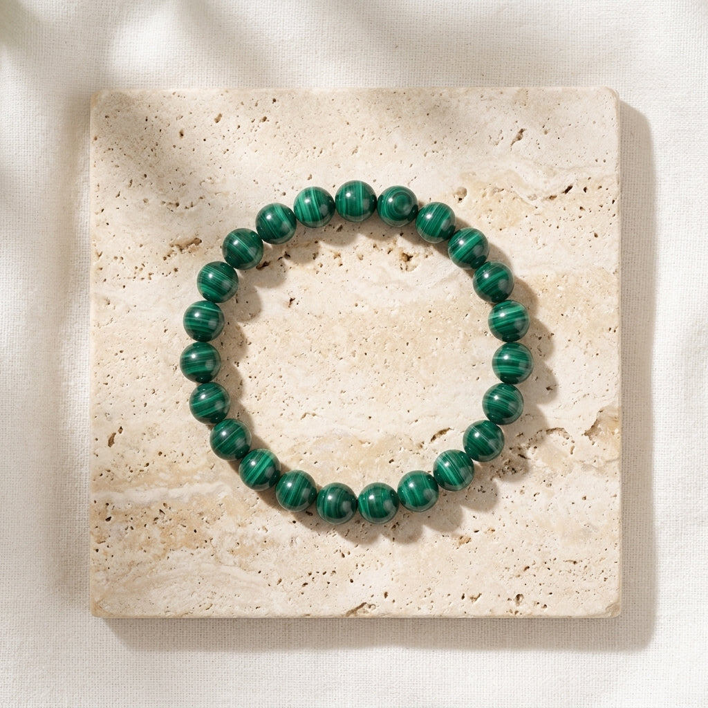 Bracelet Malachite 'AA' - Dark